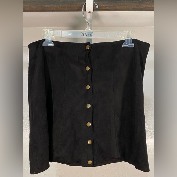 Honey Punch Suede My Day Black Suede Skirt Size L - Picture 5 of 11